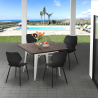 Set met vierkante tafel 80x80 cm en 4 stoelen in modern design Howe Light Voorraad