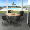 Industriële set met vierkante tafel 80x80 cm en 4 polypropyleen stoelen Sartis Light Voorraad