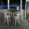 Industriële set met hoge tafel 60x60 cm en 4 barkrukken Bruck Top Light Kortingen
