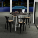 Set met hoge tafel 60x60 cm en 4 industriële metalen barkrukken Bruck White Top Light Kortingen