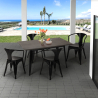 table 120x60cm design industriel + 4 chaises style Lix cuisine bar restaurant caster Choix