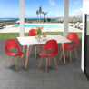 Ensemble Table Rectangulaire 80x120cm et 4 Chaises Design Scandinave Cuisine Restaurant Flocs Light Remises