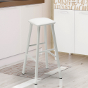 Tabouret de bar industriel en métal avec coussin en similicuir Réductions