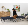 Lit pliant 80x180 à roulettes avec matelas et sommier à lattes Ares Réductions