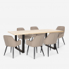 Ensemble Table À Manger 180x80cm et 6 Chaises Velours Design Moderne Samsara L1 Réductions