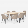 Conjunto 6 cadeiras design moderno veludo mesa de jantar 180x80cm Samsara L3 Kortingen