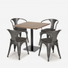 ensemble 1 table horeca 90x90cm bar restaurant et 4 chaises style burke Caractéristiques