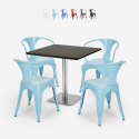 Horeca set met tafel 90x90 cm en 4 stoelen Heavy Verkoop