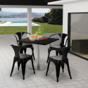 ensemble table horeca 90x90cm bar restaurant cuisine 4 chaises style Lix heavy Choix