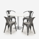 ensemble table horeca 90x90cm cuisine bars restaurants 4 chaises style heavy white Modèle