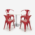 tafelset bar keuken restaurants horeca 90x90cm 4 stoelen heavy white Kosten