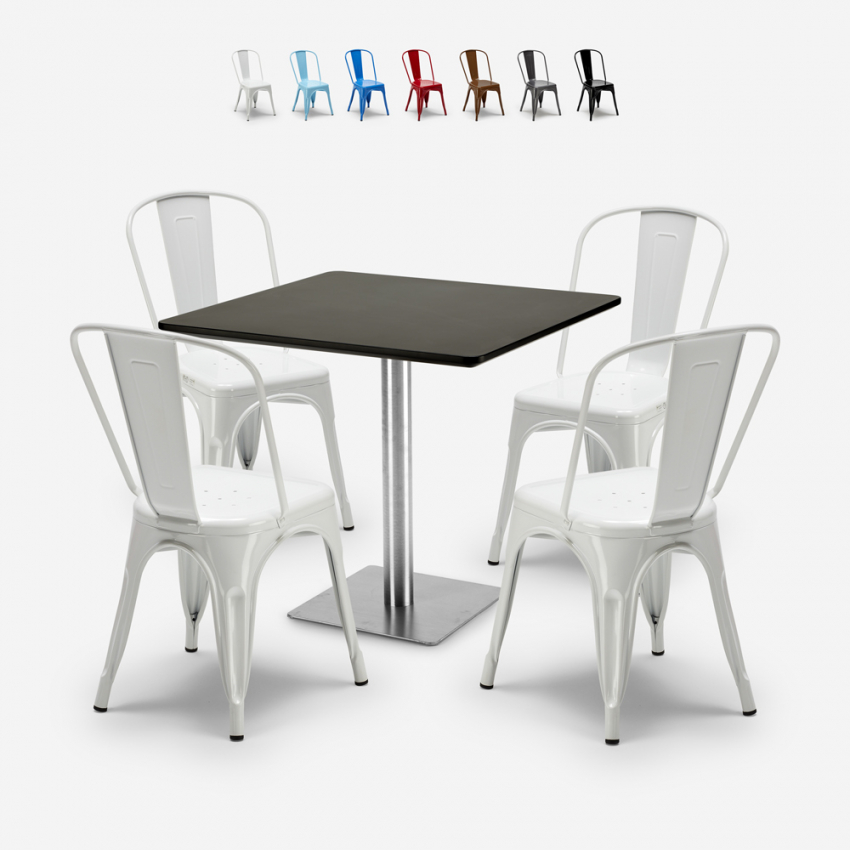 Horeca set met tafel 90x90 cm en 4 stoelen Just Aanbod Horeca set met tafel 90x90 cm en 4 stoelen Just Aanbod