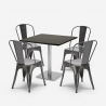 restaurant bar set 4 stoelen salontafel zwart horeca 90x90cm just Model