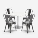 set 4 stoelen bar restaurants salontafel horeca 90x90cm wit just white Kosten