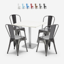 set 4 stoelen Lix bar restaurants salontafel horeca 90x90cm wit just white Kortingen