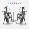 set 4 stoelen bar restaurants salontafel horeca 90x90cm wit just white Kortingen