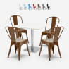 ensemble de 4 chaises style bar restaurant table horeca 90x90cm blanc just white Catalogue