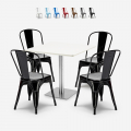 Horeca set met tafel 90x90 cm en 4 stoelen Just White Aanbieding