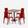 Horeca salontafel set 90x90cm 4 stoelen stapelbaar restaurant bar keuken Jasper Afmetingen