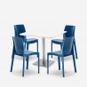 Horeca set met salontafel 90x90 cm en 4 stoelen Yanez White Kosten