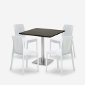 Horeca set met salontafel 90x90 cm en 4 stoelen Yanez Black Prijs