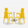 Set 4 stoelen polypropyleen bar restaurant tafel wit Horeca 90x90cm Jasper White Aankoop