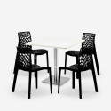 Lot De 4 Chaises Empilables Polypropylène Table Blanc 90x90cm Horeca Dustin White 