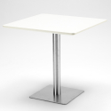 Horeca set met salontafel 90x90 cm en 4 stapelbare design stoelen Dustin White 