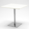 Horeca set met salontafel 90x90 cm en 4 stapelbare design stoelen Dustin White 