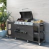 Barbecue gas RVS BBQ 4 + 1 branders spoelbak planken rek Tartara Verkoop