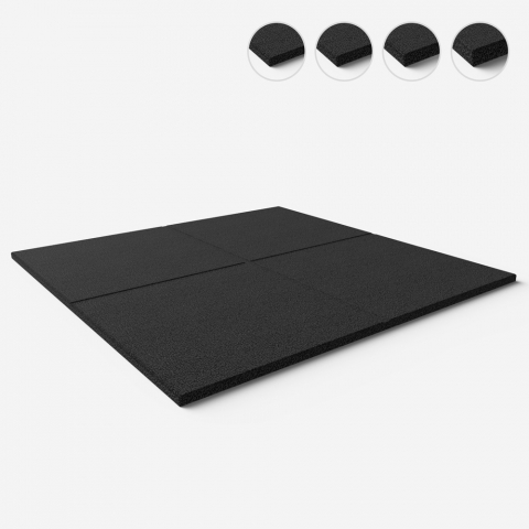 Dalle en caoutchouc antichoc pour salle de sport 1x1m Fit Square Promotion