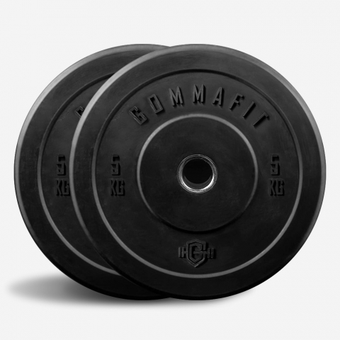 2 x rubberen schijven gewichten van 5 kg olympische halter gym Bumper Training Aanbieding