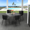 Industriële set met 4 stoelen en vierkante tafel 80x80 cm Wrench Voorraad