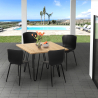 Industriële set met 4 stoelen en vierkante tafel 80x80 cm Claw Light Voorraad