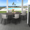 ensemble de 4 chaises et table rectangulaire 120x60cm style Lix industriel cuisine restaurant wire Choix
