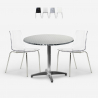 Ensemble d'extérieur 2 chaises design moderne table ronde 70 cm acier Remos Remises