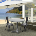 Industrieel design set met 2 stoelen en ronde tafel 70cm Factotum Verkoop
