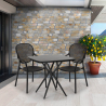 Table Carrée 70x70cm Noire + 2 Chaises jardin terrasse bar restaurant Lavett Dark Choix