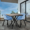 Set van 2 design stoelen en zwarte vierkante tafel 70x70 cm Navan Black Model