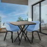 Set van 2 stoelen en design zwart vierkante tafel 70x70cm modern Navan Black Model