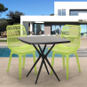 Set met 2 polypropyleen design stoelen en vierkante zwarte tafel 70x70 cm Cevis Dark Verkoop