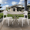 Table ronde 80cm beige + 2 chaises design moderne Berel Vente