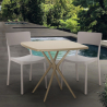 Set met 2 stoelen en vierkante beige tafel 70x70 cm van polypropyleen Regas Keuze