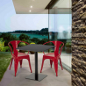 Ensemble Table Horeca 70x70cm et 2 Chaises Design Industriel Cuisine Restaurant Starter Dark Choix