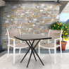 Set met vierkante zwarte tafel 70x70 cm en 2 polypropyleen design stoelen Clue Dark Aanbod