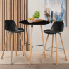 Set met hoge ronde tafel 60 cm en 2 barkrukken in Scandinavisch design Ojala Dark Kortingen