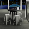 table haute + 4 tabourets en métal style industriel new york Prix