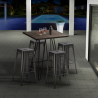 table haute 60×60 + 4 tabourets de bar style industriel kips bay Prix