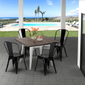 Set met vierkante tafel en 4 metalen stoelen in industriële stijl Midtown Aankoop