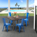 table carrée + 4 chaises en métal design Lix industrial jamaica Prix